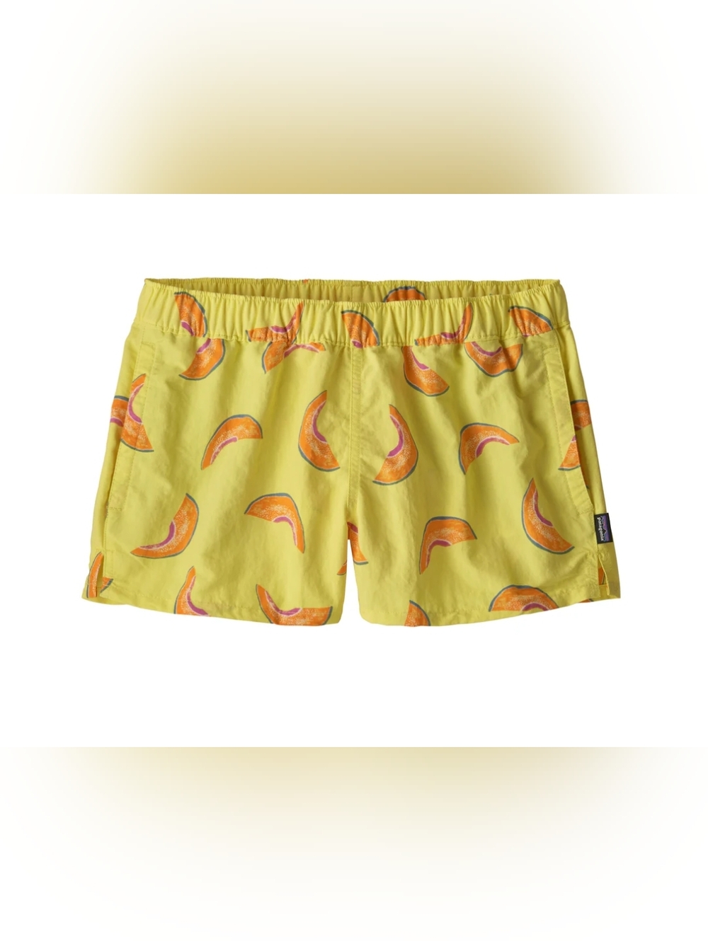 Patagonia Yellow Fruit-Print Women's Athletic Shorts